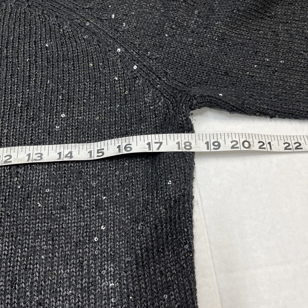 Reiss Sweater Womens S Black Lightweight Knit Sequin Pullover Classic Sparkle - Picture 6 of 6